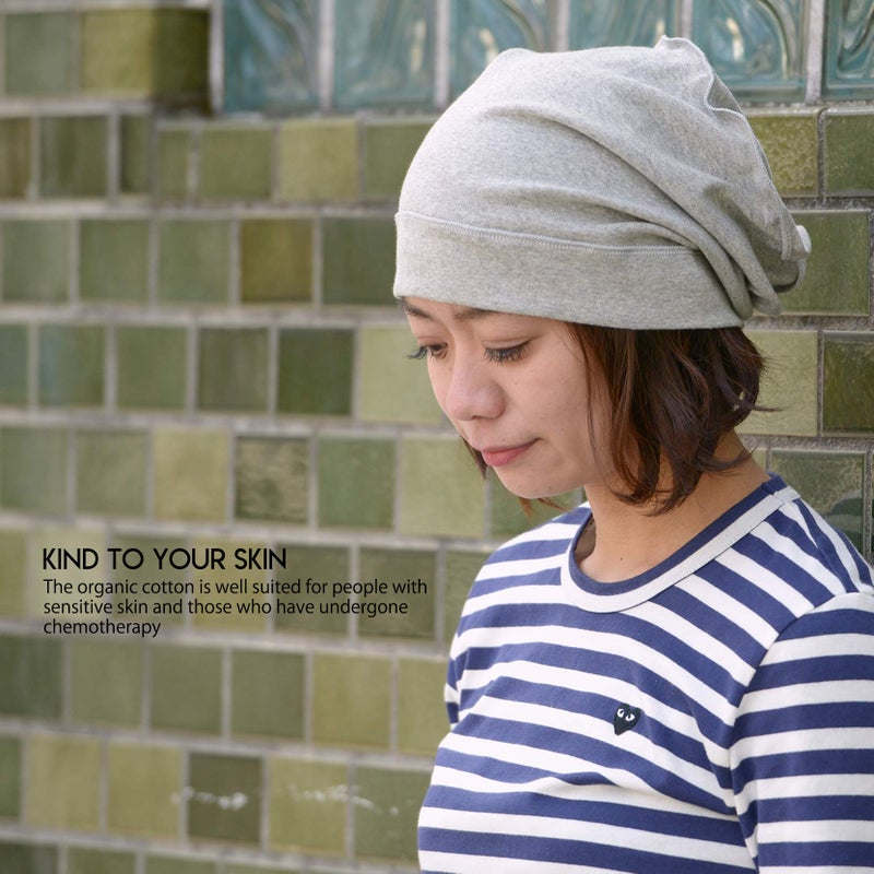 CHARM Mens Slouch Beanie Hat - Womens Organic Cotton Hipster Chemo Slouchy Cap Black - Image 4